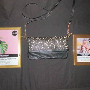 Vintage Black & Gold Gemmed Foldable Clutch